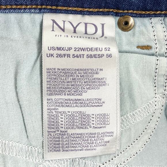 NWOT NYDJ Jeans 22W Blue Plus Size Marilyn Straight Leg Slimming Tummy Control - Picture 7 of 12